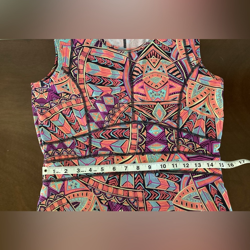 Title Nine Dream Dress womens medium orange purple pocket sleeveless - Picture 4 of 7